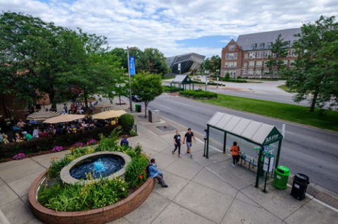 Downtown East Lansing overlooking MSU Campus