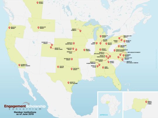 Engagement Scholarship Consortium Member Map