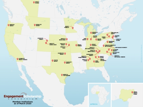 Engagement Scholarship Consortium Member Map
