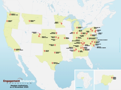 Engagement Scholarship Consortium Member Map